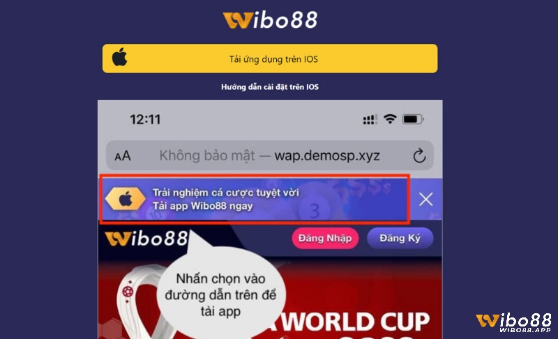 Tải ứng dụng Wibo88 trên iOS