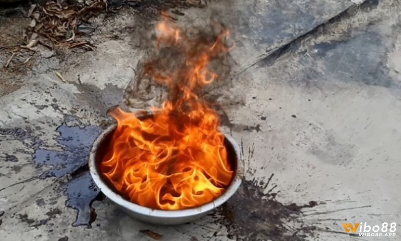 Sử dụng chậu lửa đốt phong lông