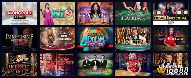 Sảnh Live Casino cung cấp hơn 70 trò chơi khác nhau với những nàng Dealer xinh đẹp