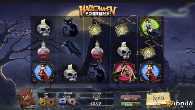 Slot Halloween Fortune được thiết kế với 5 cuộn