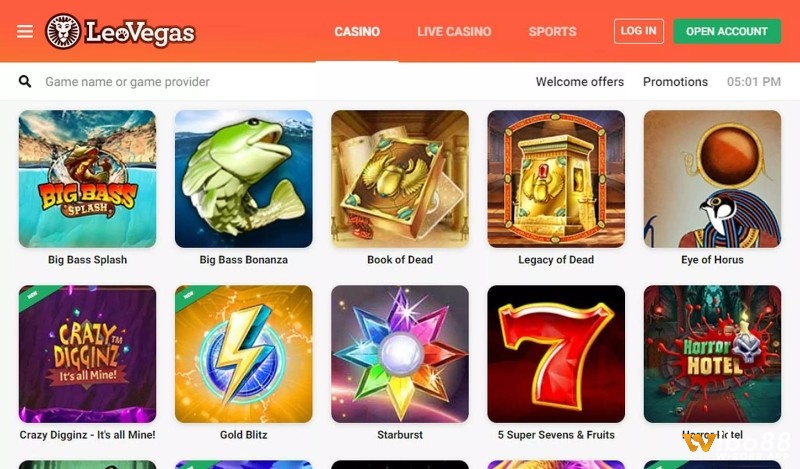 Leovegas Casino cung cấp kho game khổng lồ với hơn 1000 slots game