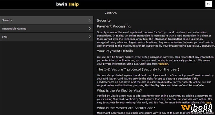 Bwin sử dụng nhiều loại mã hóa để đảm bảo bảo mật thông tin người dùng