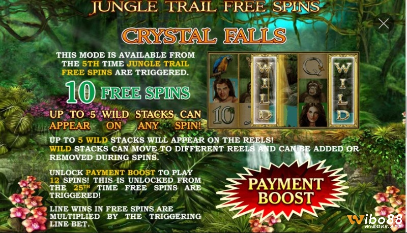 Với Crystal Falls người chơi nhận được 10 vòng quay miễn phí