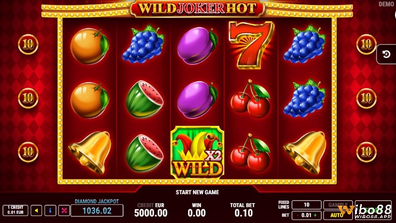 Joker Wild Hot là slot game chủ đề hoa quả độc đáo nổi bật với trái cây và Joker